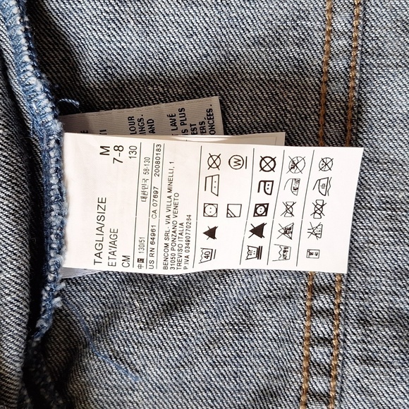 BENETTON JEANS Kids Snap Front Denim Jacket Size (M 7/8) - Picture 10 of 15